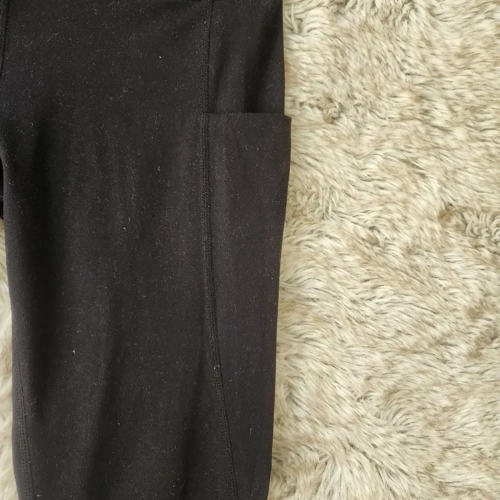 Unbranded Black Tummy Control Ankle Length Leggings with Pockets Size Small‎